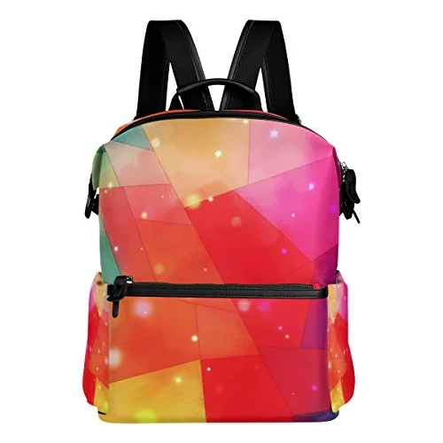 Colourlife Multicolor Block Stylish Casual Shoulder Backpacks Laptop School Bags Travel