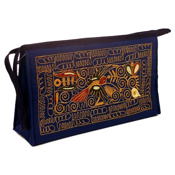 Embroidered Cosmetics Pouch Colca Canyon Cotton- $25