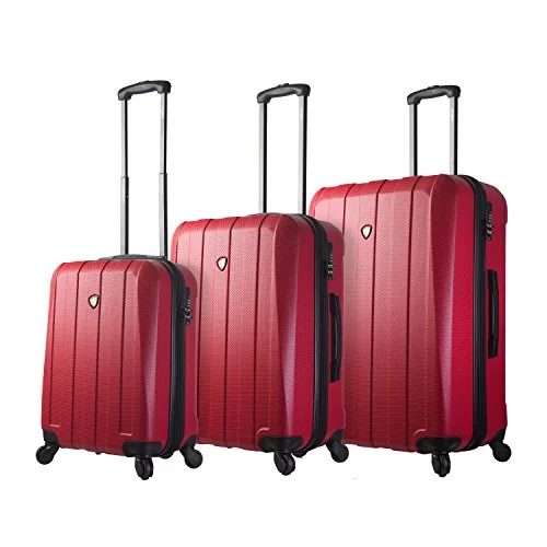 Mia Toro Italy Tosetti Hardside Spinner Luggage 3pc Set,red