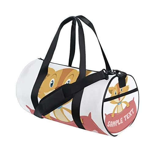 Cat With PillowTravel Duffle Bag Sports Luggage with Backpack Tote Gym Bag for Man and Women