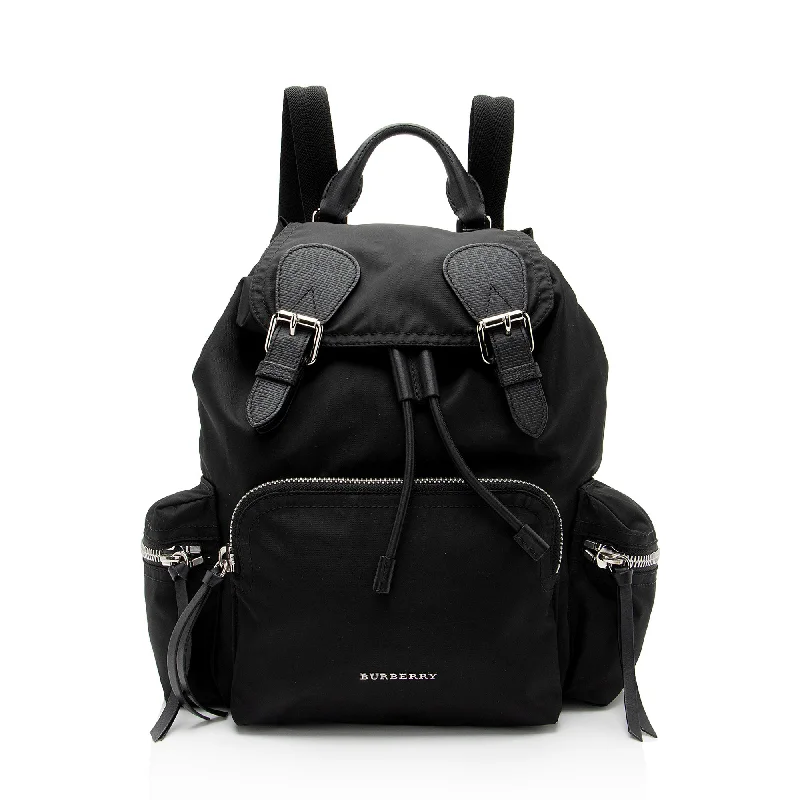 Burberry Nylon Leather Medium Rucksack Backpack