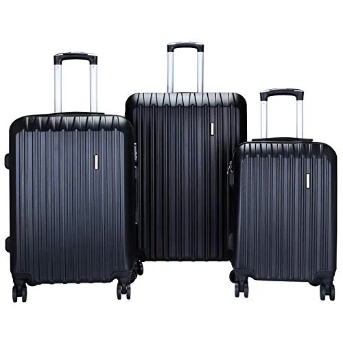 Murtisol 3 Pieces ABS Luggage Sets Hardside Spinner Lightweight Durable Spinner Suitcase 20" 24"