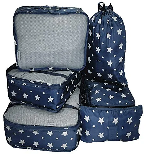 Packing Cubes Backpack Organizers Set for Carry on Travel Bag Luggage Cube (Star 6)