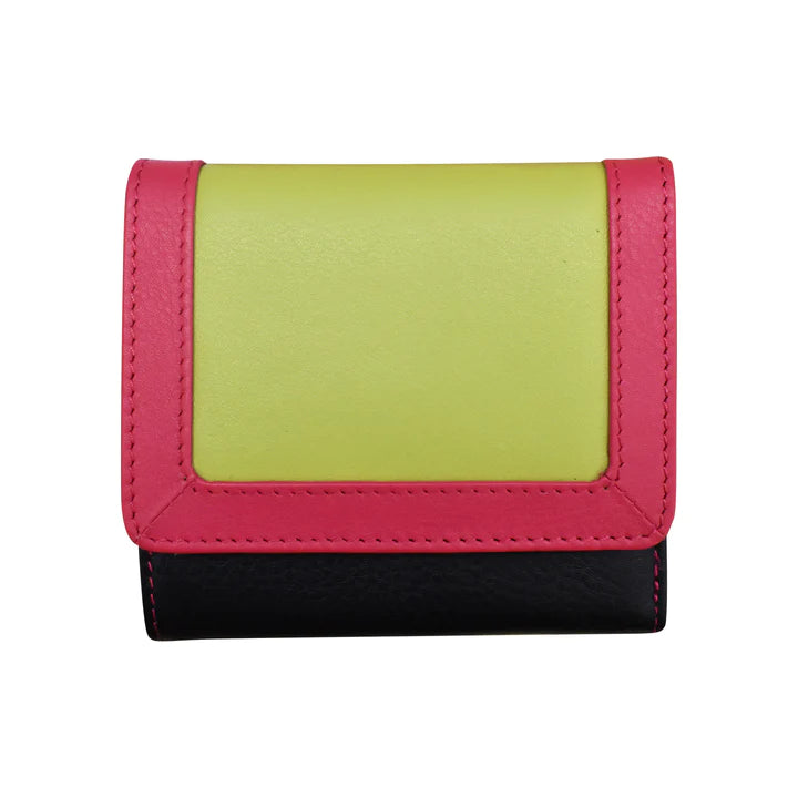 ili New York - Leather RFID blocking Tri-Fold Mini Wallet- 7824